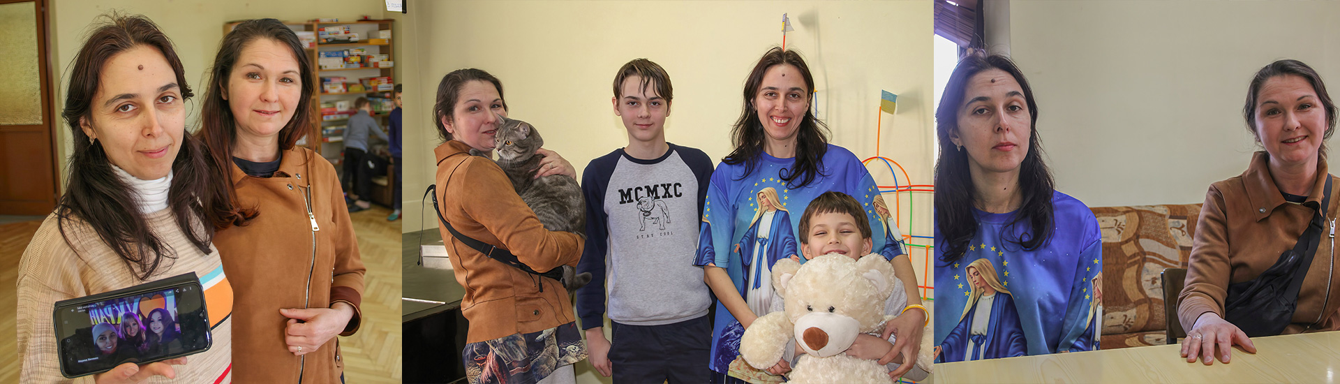 Emergencia Ucrania. Marina con su gato y Sofía con sus hijos, dos amigas de Kiev reunidas en Cracovia