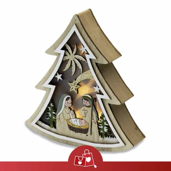 ÁRBOL CON BELÉN ILUMINADO